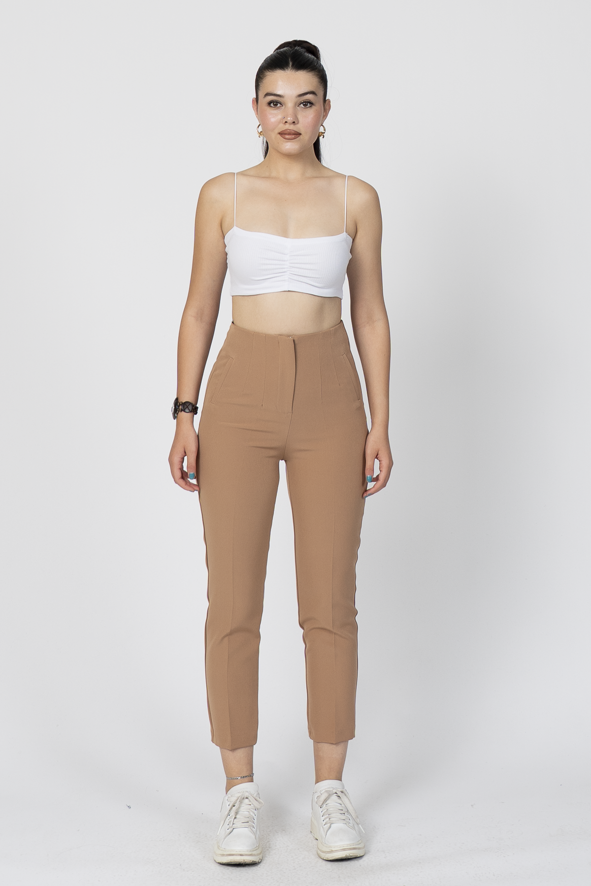 YOLANDA KUMAŞ PANTOLON - CAMEL