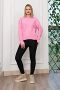 Yuvarlak Yaka Yumoş Triko Kazak 258181 - PEMBE